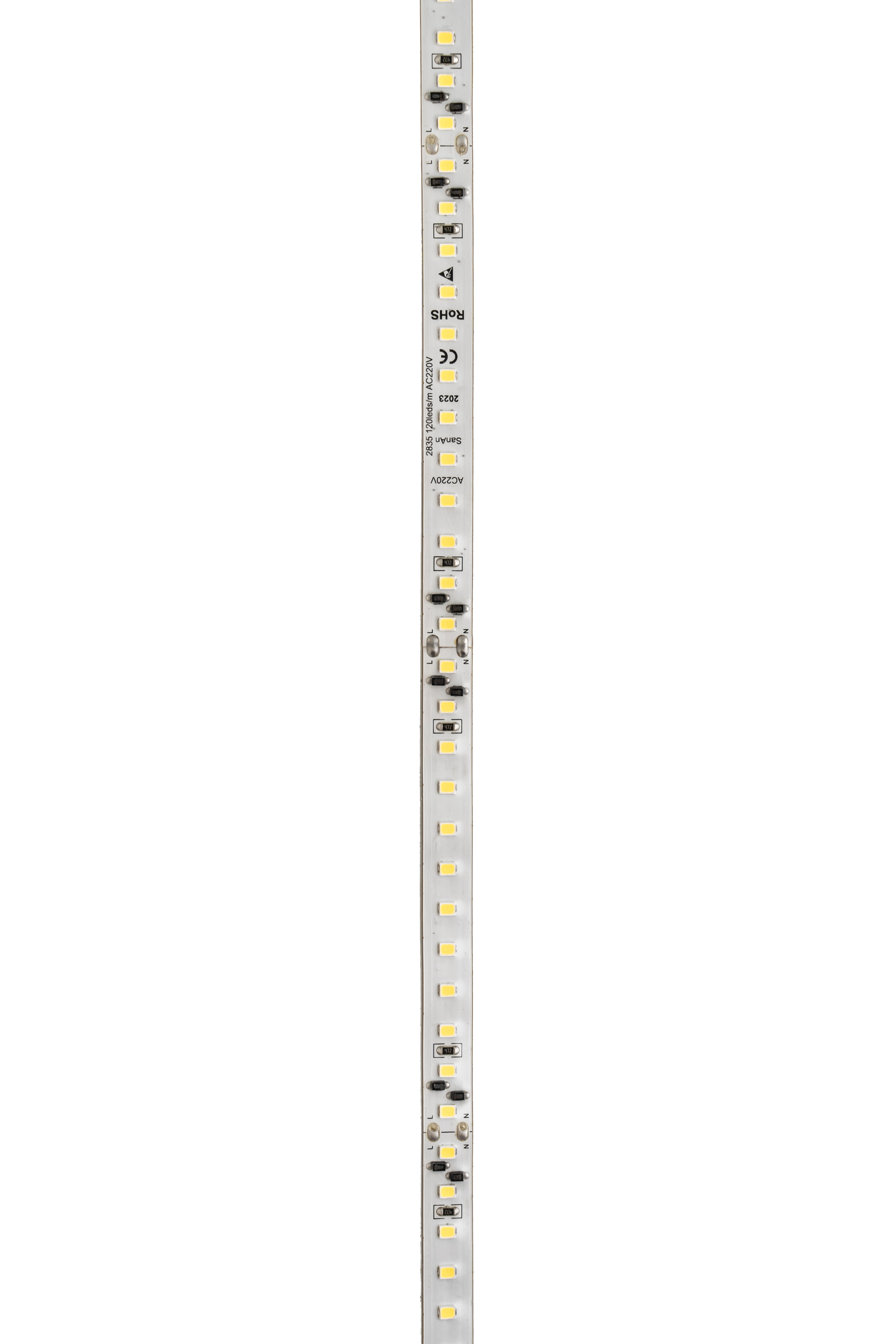 Светодиодная лента 2835-120-220V-4000K-IP20 (12 W/m, 8mm, 5m)
