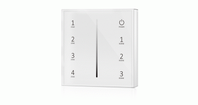 Панель T21 – DIM - W (4 зоны, 2.4G, Sensor, белый корпус)