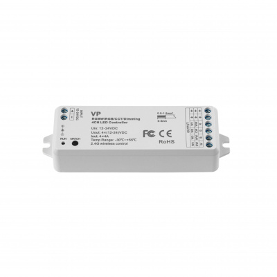 Контроллер VP – RGB+W, RGB, CCT, DIM (12-24DC, 4x3A, 2.4G)
